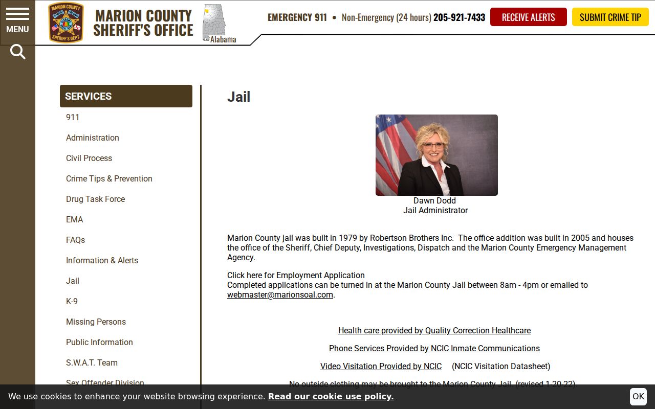 Marion County jail information for recent arrest and booking records