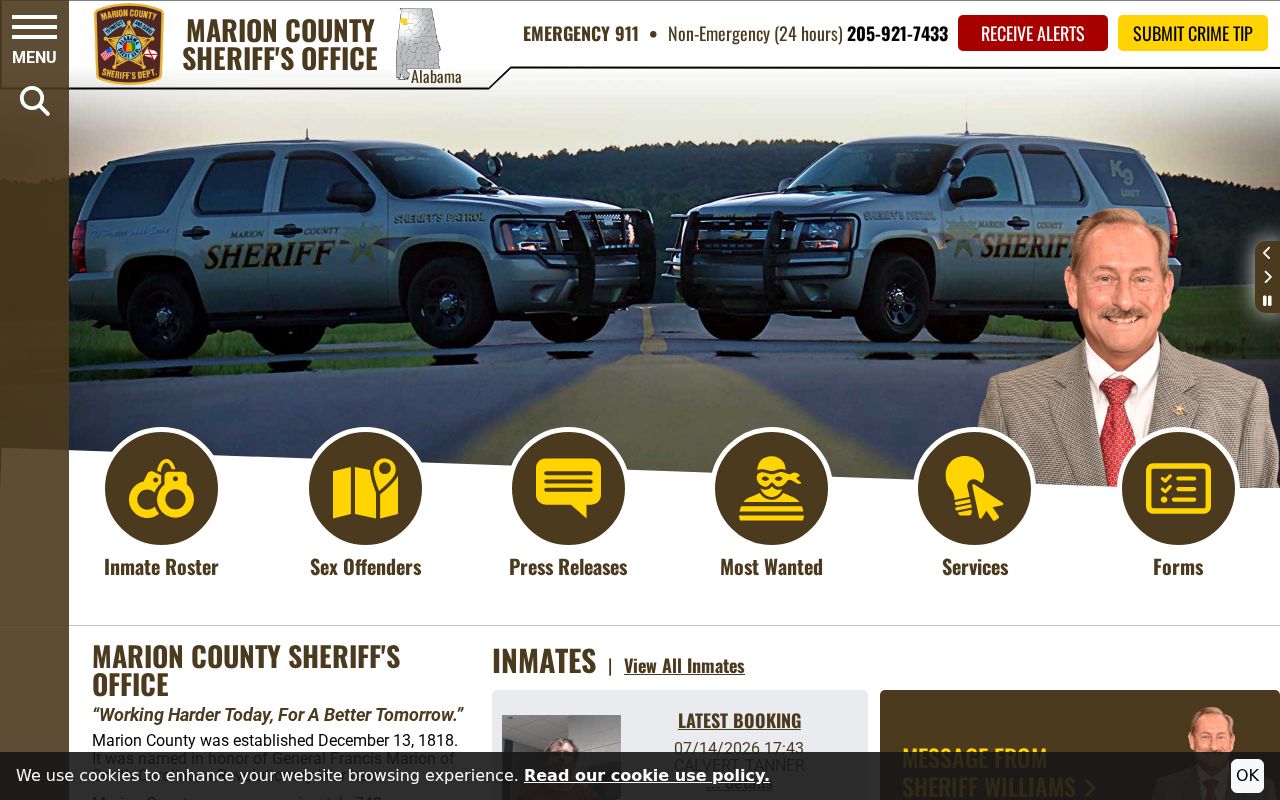 Marion County Sheriff's Office source for Marion County arrest history