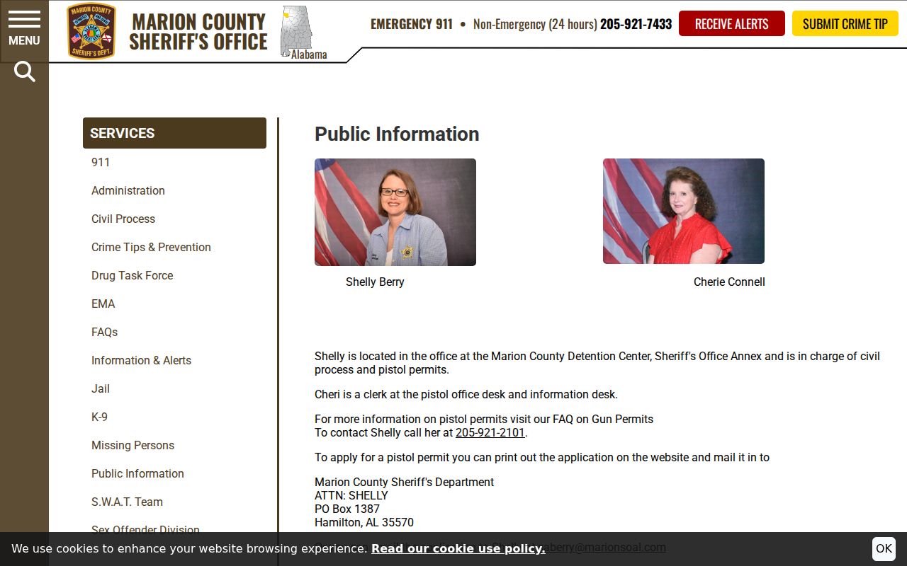Marion County Sheriff public information channel for arrest records