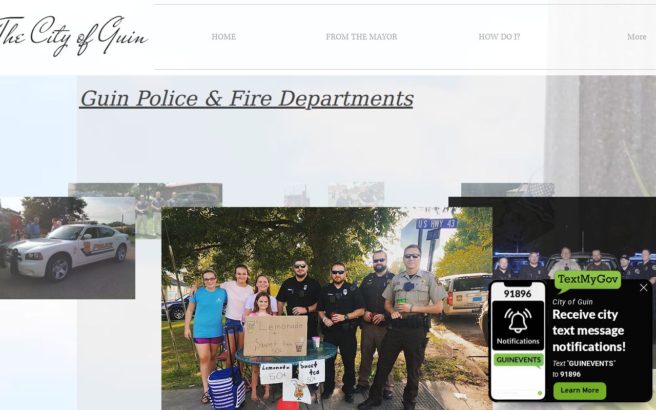 Guin Police Department contact source for Guin criminal records