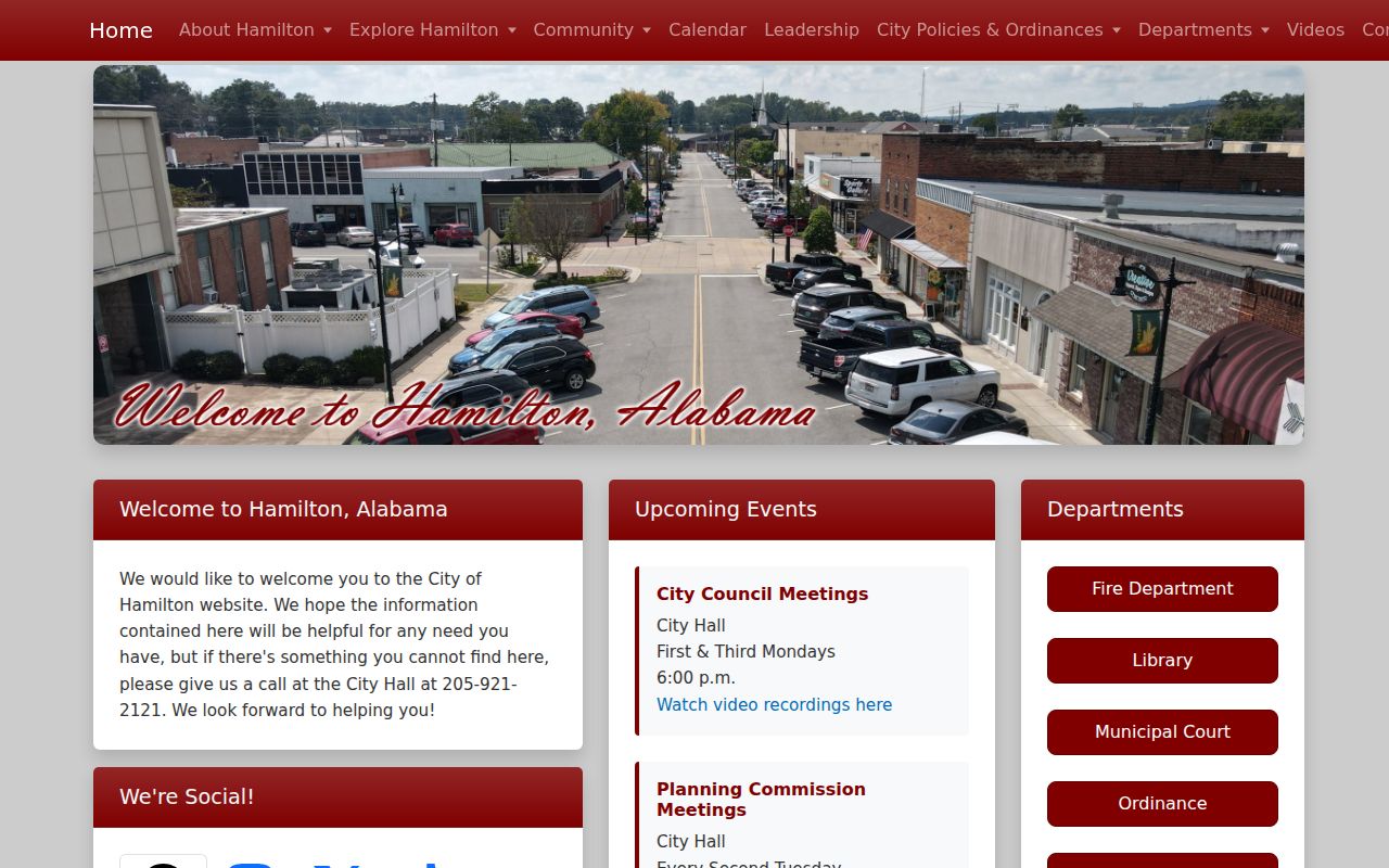 Hamilton Alabama city website for local criminal history routing