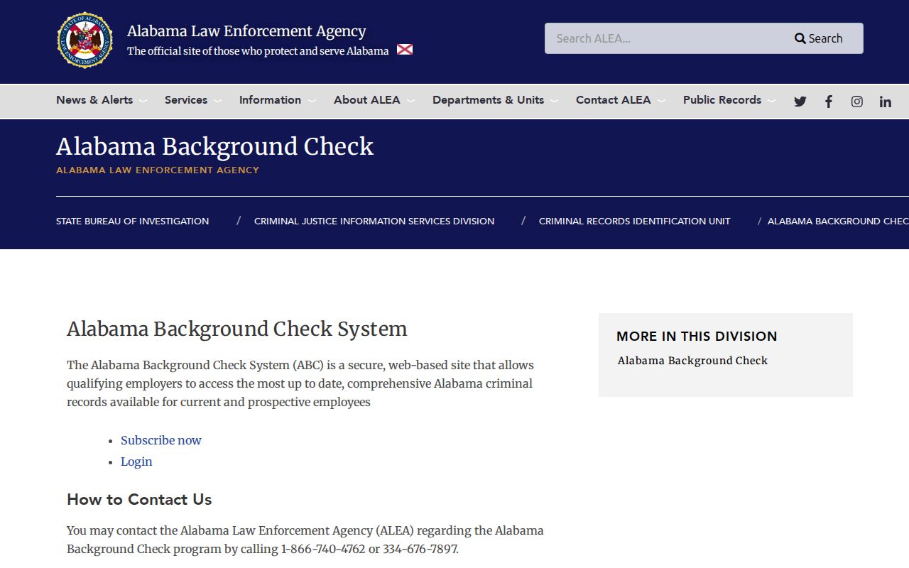 Marion County criminal history ALEA personal review process