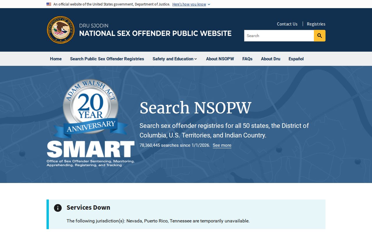 National cross-state sex offender check for Marion County searches